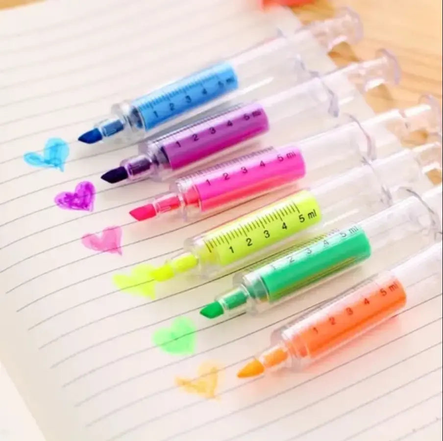 Syringe Highlighters- Pack of 6