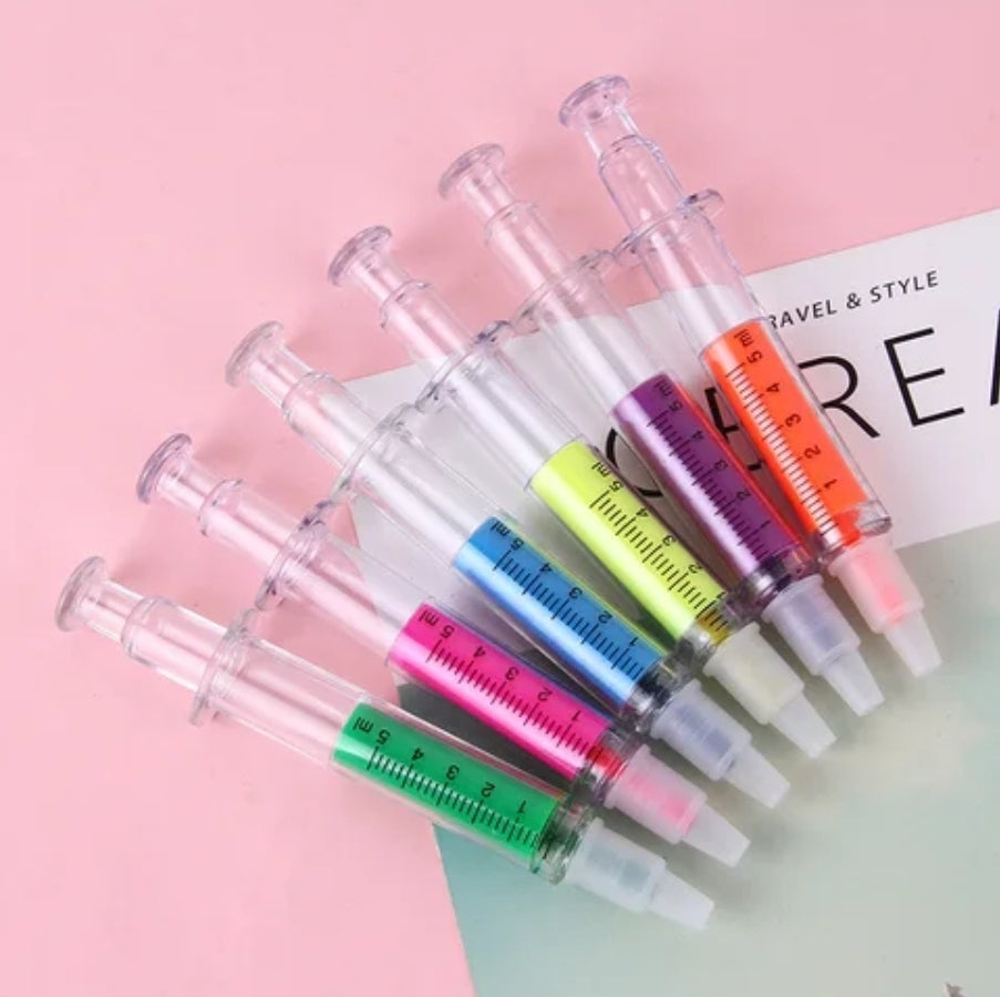 Syringe Highlighters- Pack of 6